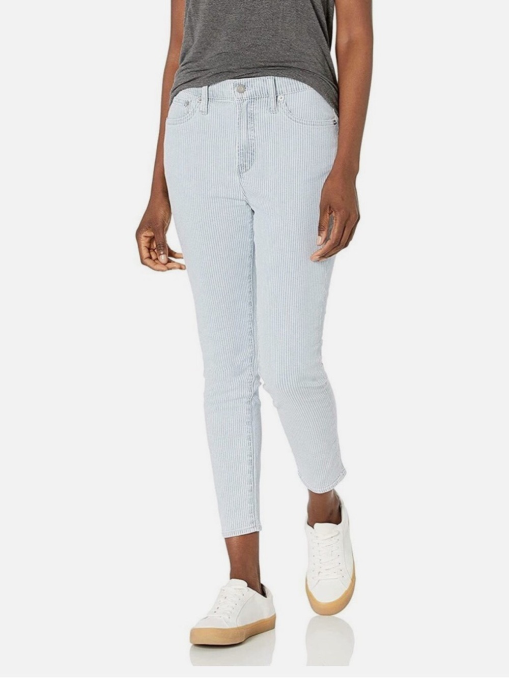 FINAL SALE JCrew Light Blue Pinstripe Skinny Jeans
